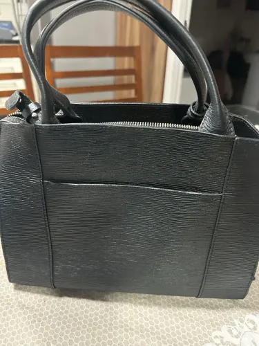 Bolsa tote de couro preta bela