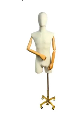 Manequim: Masculino de Tecido com cabeça de tecido, cabeça  e Coxa Articulada para Adultos