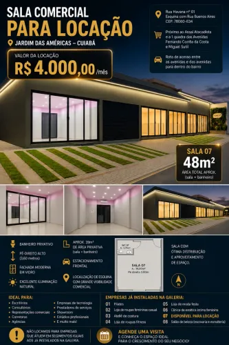 Sala comercial locação jd das américas