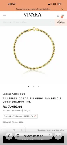 Pulseira de ouro e ouro branco 