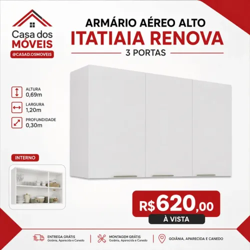 Armário aéreo em aço renovar