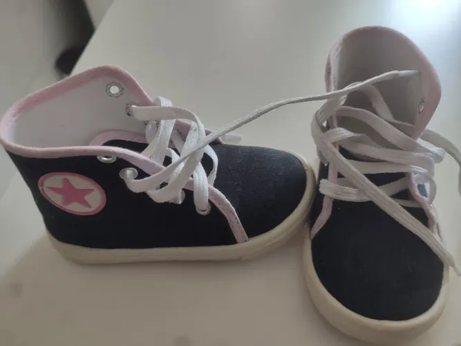 Tênis infantil 21/22 preto e rosa
