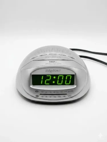 Rádio Relógio Digital NKS GL-323N - AM/FM Bivolt (Funcionando)