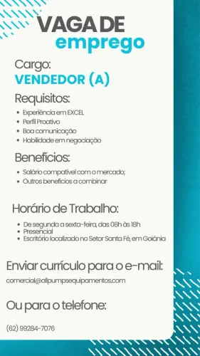Contrata-se Vendedor
