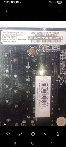 Vende-se placa de vídeo PNY NVIDIA GEFORCE GTX 1060 3Gddr5 em perfeito funcionamento.