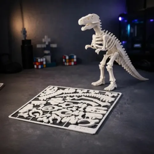 Esqueleto T-rex Dinossauro Educativo Coleciona?vel - Kit Card