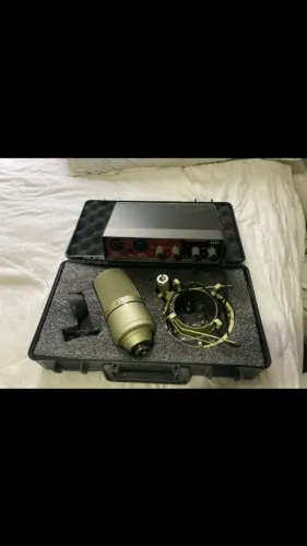 Microfone condensador mxl+interface de áudio