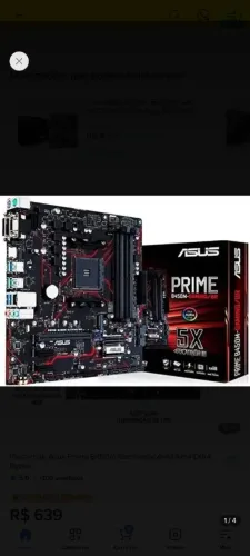 Placa mãe gigabyte 450m gaming + ASUS B450