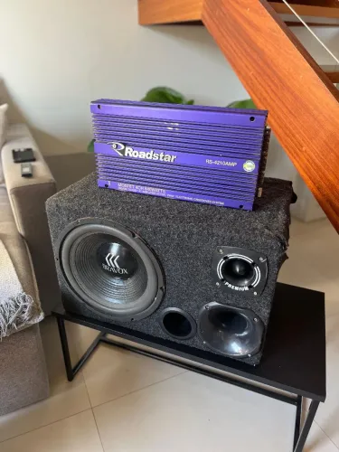 Caixa de Som Automotiva e Módulo Roadstar 840w