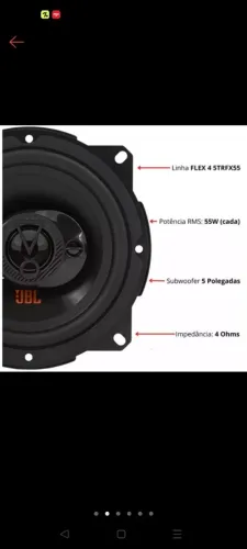 Fone JBL original um par 2 fone de 5