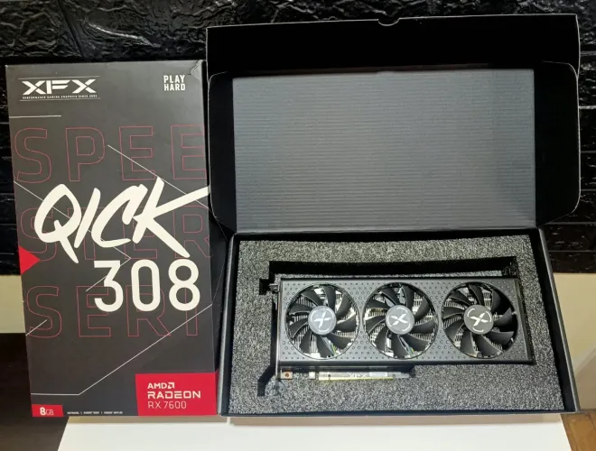 RX 7600 XFX 3 FANS OC DUAL BIOS CAIXA NOTA FISCAL GARANTIA