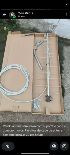 Vendo antena digital só instalar 9 metros de cabo com adaptador.