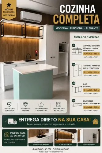 Cozinha Planejada, pronta entrega, sem espera de fabricação