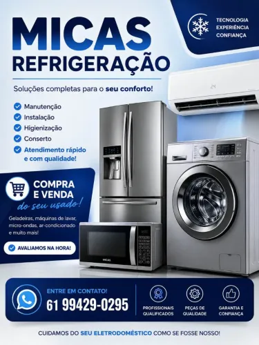 Geladeira máquina de lavar manutenção