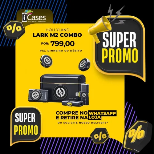 MICROFONE LAPELA HOLLYLAND M2 COMBO NOVO