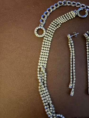CONJUNTO COLAR BRINCO STRASS