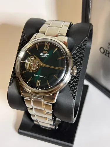 Orient Automatic Open Heart  linha bambino pulseira aço inox RA-AG0026E30B