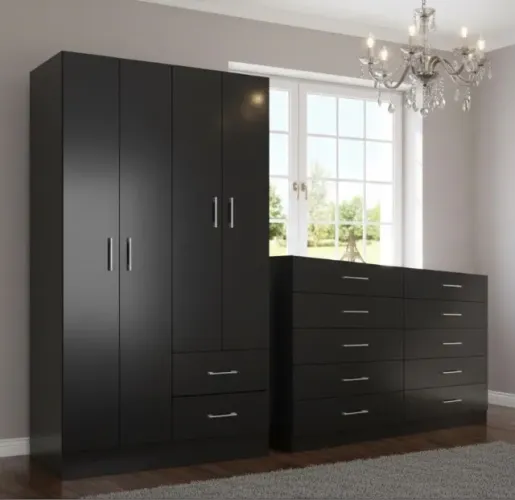 Guarda-Roupa com Cômoda Black Duo Max