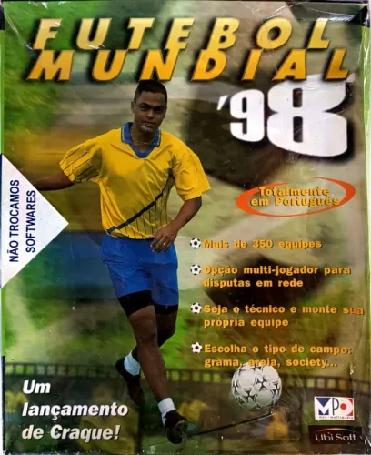 cd de jogo futebol mundial 98 centenas de equipes português lacrado 134cx
