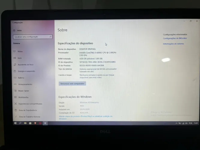 Notebook Dell I3 1T