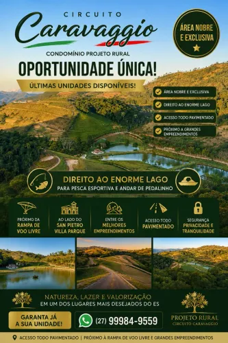  CIRCUITO CARAVAGGIO | CONDOMÍNIO PROJETO RURAL COM VISTA CINEMATOGRÁFICA 