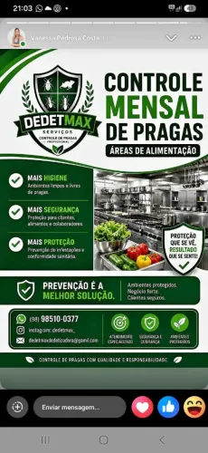 Dedetização -Controle de pragas em áreas alimentícias