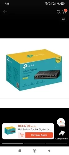 Switch 8 Portas Gigabit Tp-link Ls1008g 10/100/1000