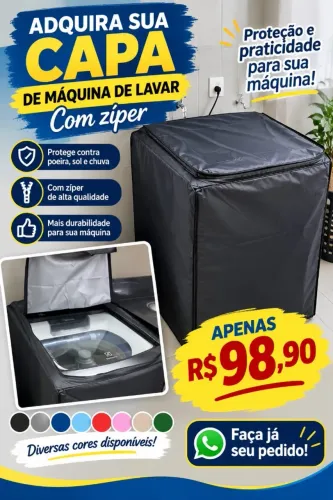 Capa Maquina de lavar em lona , PVC Transparente