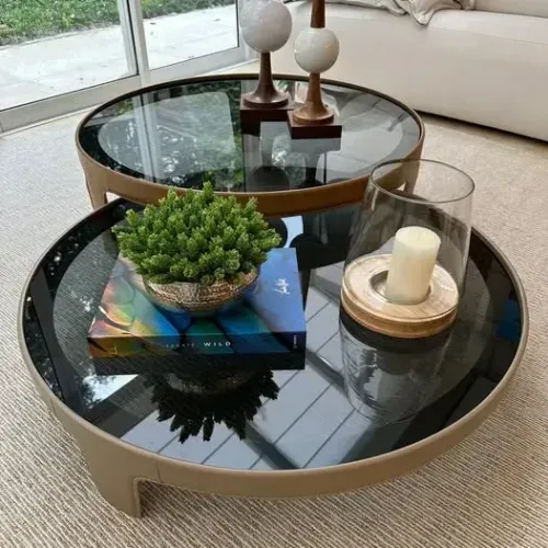 Mesa de Centro HOOP Vidro Fumê - Vanessa Taques