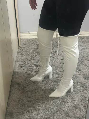 Bota cano longo branca 