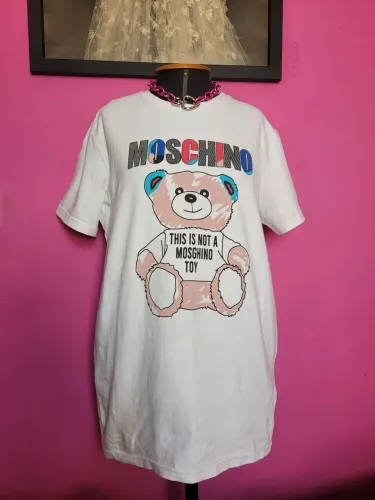 blusa T-shirt love moschino em malha de algodão branca 