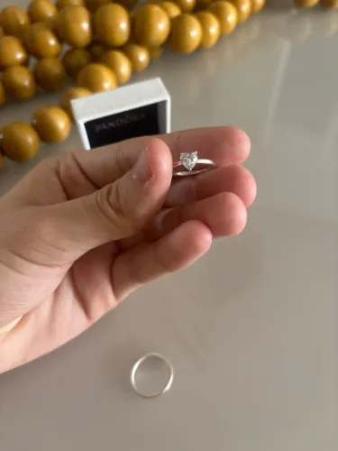 Anel da Pandora original com garantia solitária e aliança 