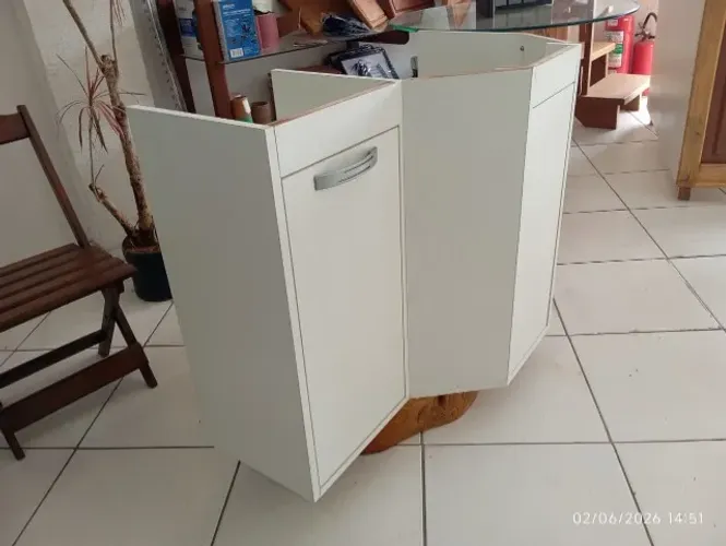 Balcão de pia para banheiro em MDF branco 18mm  