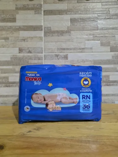 Fralda Turma da Mônica Baby Tam. RN até 4,5kg - 36 Unidades