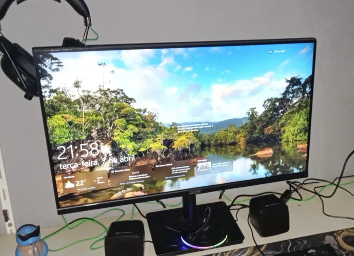 Monitor Acer Led Mk241y Flt, 23,8 Full Hd, Zero Frame, 100hz Preto