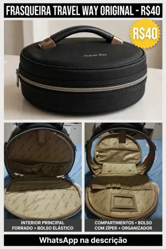 Frasqueira Travel Way Original Preta - R$40 - Pouca Marca de Uso