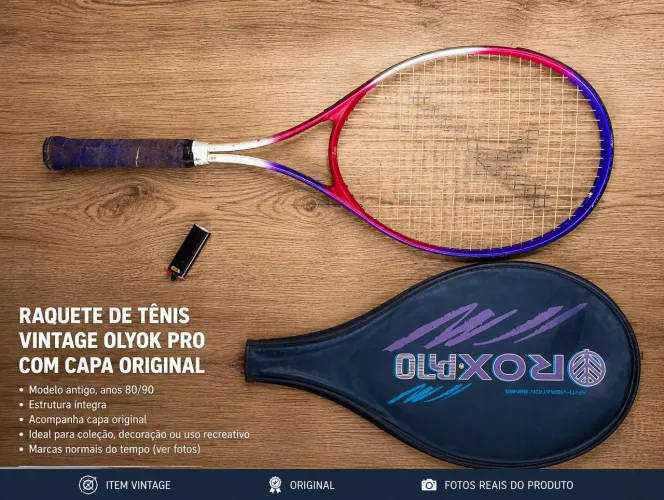 Raquete de Tênis Vintage Olyok Pro Retrô com Capa Original?