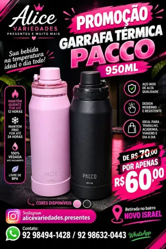 Garrafa térmica pacco 