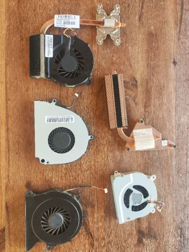 Lote Peças Notebook: 4 Coolers + 2 Dissipadores