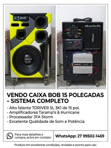Caixa Bob 15 polegadas completa. 