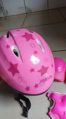 Kit 7 peças equipamentos de proteção infantil para bike