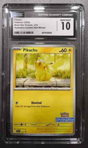 Carta Pokémon Pikachu Illustration Contet 214 Graduada CGC 10