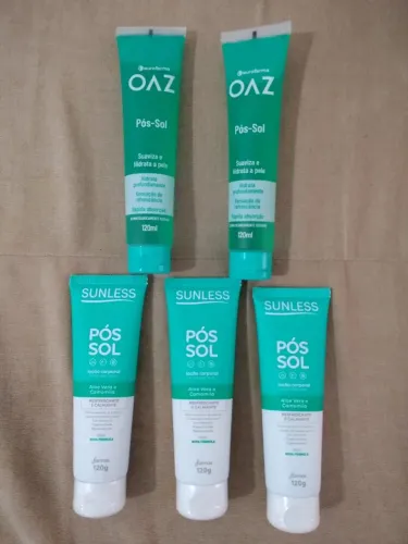 5 unidades de pós sol em gel