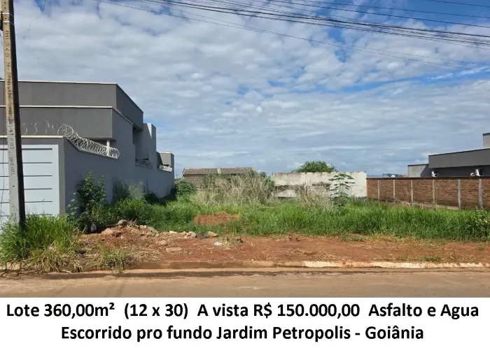 Leia a descrição: Lote 360,00m² (Asfalto e Agua) Jardim Petropolis
