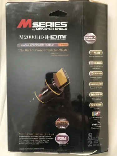 cabo hdmi monster m2000hd 2.44 mts 4k 1.4