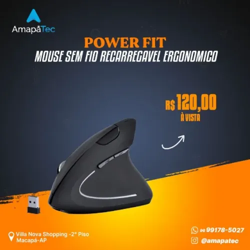 Mouse Sem Fio Vinik Recarregável Vertical Ergonômico