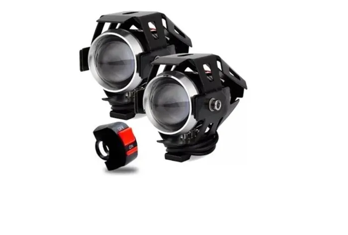 Par Farol Milha Auxiliar LED Moto U5 12V Universal 