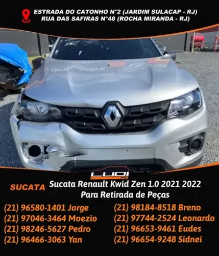 Sucata Renault Kwid Zen 1.0 2021 2022 Para Retirada de Peças