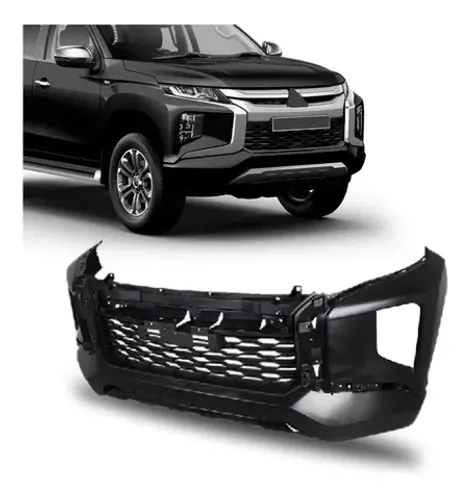 Parachoque Mitsubishi L200 Triton 2021 - CD - Furo Farol Auxiliar / Grade Integrada - TYG