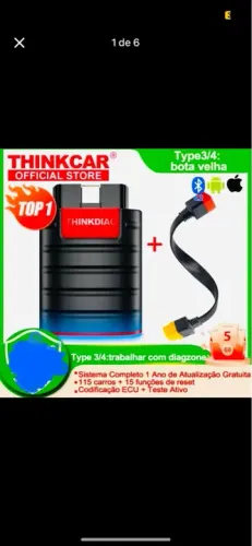 Aparelho De Injeção Eletrônica Launch Thinkdiag Novo C/1 Ano De Licença Grátis